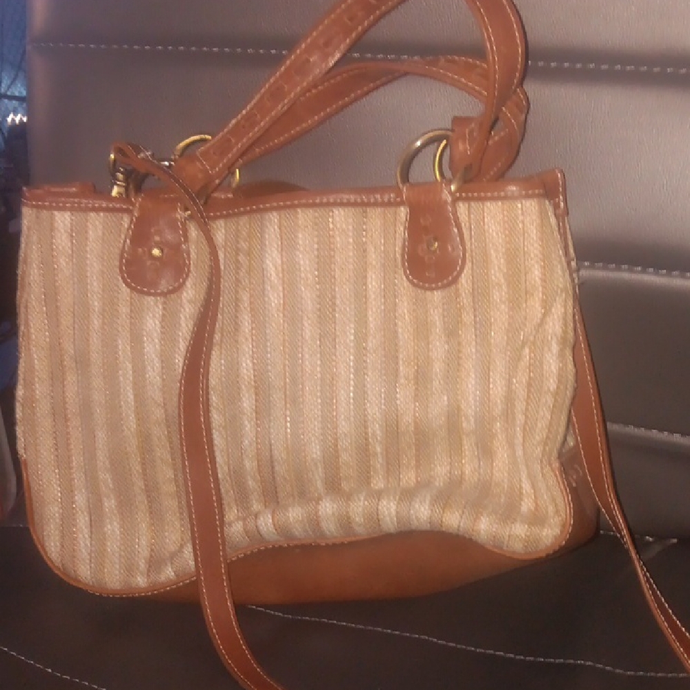 Madison Studio Tan and Cream Shoulder Bag